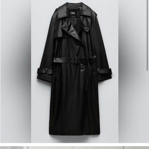 This season belted faux leather trench